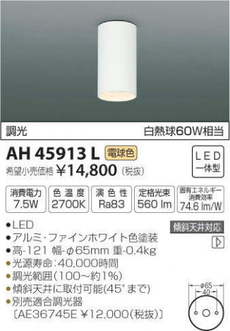 �������߾��� KOIZUMI LED ����������� AH45913L �ᥤ��̿�