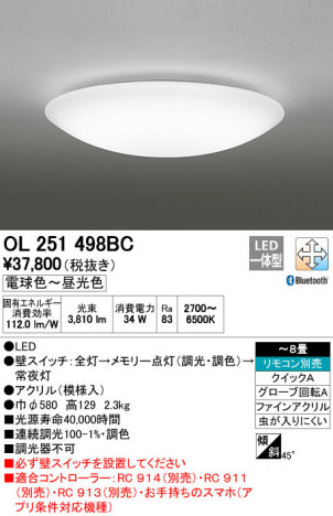ODELIC �����ǥ�å� LED ������󥰥饤�� OL251498BC �ᥤ��̿�