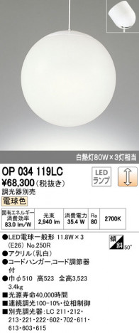 ODELIC �����ǥ�å� LED ��ȴ������ OP034119LC �ᥤ��̿�