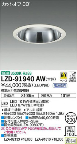 ���ʼ̿���DAIKO ����ŵ� ������饤�� LZD-91940AW