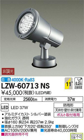 ���ʼ̿���DAIKO ����ŵ� �����ȥɥ����ݥåȥ饤�� LZW-60713NS