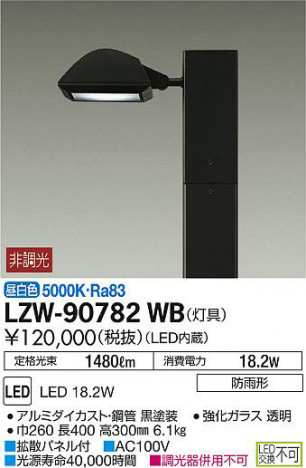 ���ʼ̿���DAIKO ����ŵ� �����ȥɥ��ϥ��ݡ���(����) LZW-90782WB