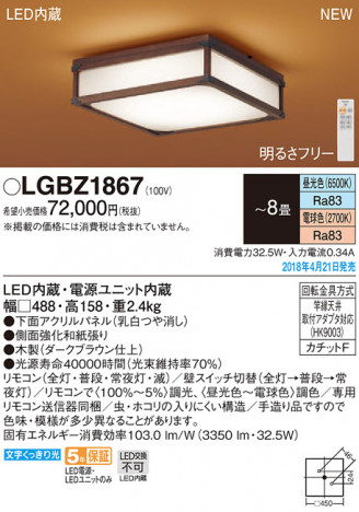 Panasonic ������󥰥饤�� LGBZ1867 �ᥤ��̿�