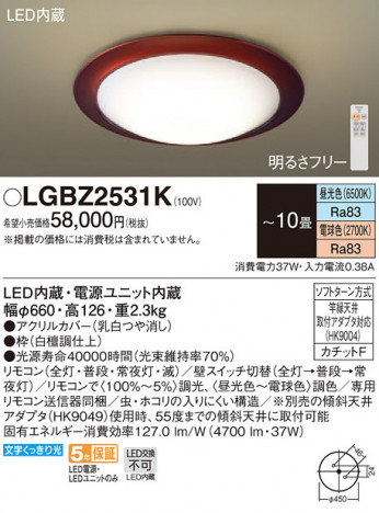 Panasonic ������󥰥饤�� LGBZ2531K �ᥤ��̿�