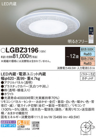 Panasonic ������󥰥饤�� LGBZ3196 �ᥤ��̿�