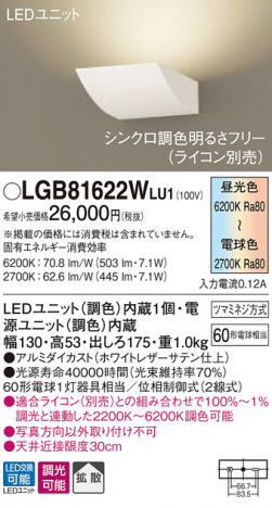 Panasonic �֥饱�å� LGB81622WLU1 �ᥤ��̿�