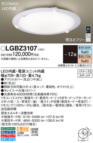 Panasonic ������󥰥饤�� LGBZ3107 �ᥤ��̿�