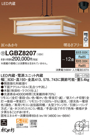 Panasonic �ڥ����ȥ饤�� LGBZ8207 �ᥤ��̿�