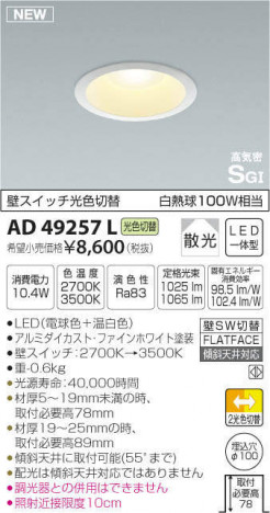 �������߾��� KOIZUMI �ⵤ̩������饤�� AD49257L �ᥤ��̿�