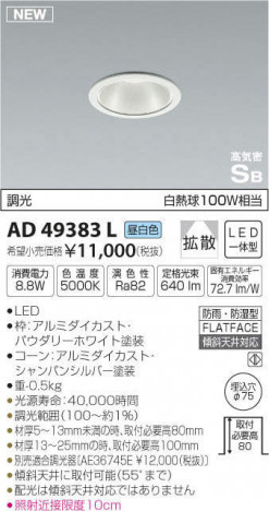 �������߾��� KOIZUMI �ⵤ̩������饤�� AD49383L �ᥤ��̿�