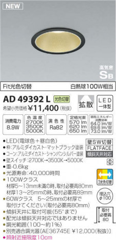 �������߾��� KOIZUMI �ⵤ̩������饤�� AD49392L �ᥤ��̿�