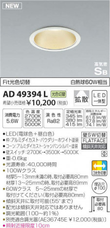 �������߾��� KOIZUMI �ⵤ̩������饤�� AD49394L �ᥤ��̿�