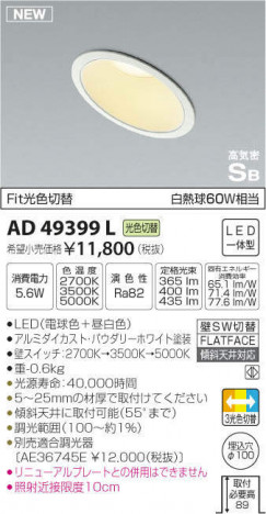 �������߾��� KOIZUMI �ⵤ̩������饤�� AD49399L �ᥤ��̿�