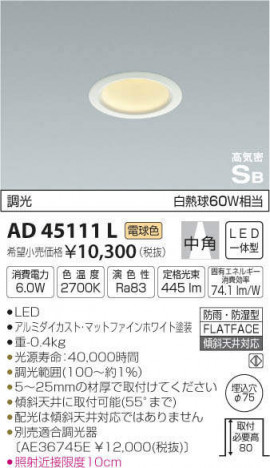 �������߾��� KOIZUMI �ⵤ̩������饤�� AD45111L �ᥤ��̿�