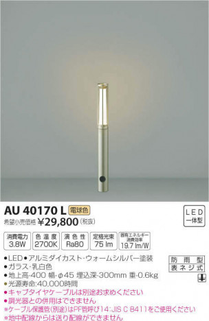 �������߾��� KOIZUMI �����ǥ�饤�� AU40170L �ᥤ��̿�