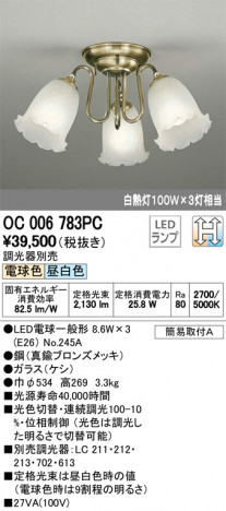 ODELIC �����ǥ�å� �����ǥꥢ OC006783PC �ᥤ��̿�