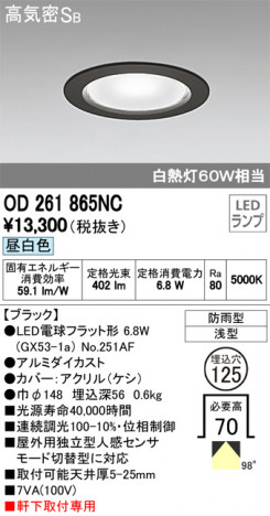 ODELIC �����ǥ�å� �������ƥꥢ�饤�� OD261865NC �ᥤ��̿�