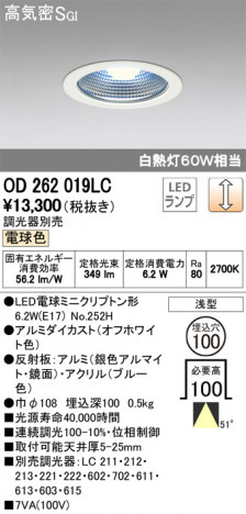 ODELIC �����ǥ�å� ������饤�� OD262019LC �ᥤ��̿�