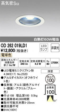 ODELIC �����ǥ�å� ������饤�� OD262019LD1 �ᥤ��̿�