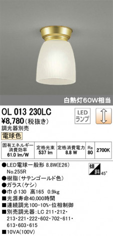 ODELIC �����ǥ�å� ����������󥰥饤�� OL013230LC �ᥤ��̿�