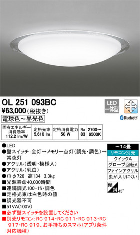 ODELIC �����ǥ�å� ������󥰥饤�� OL251093BC �ᥤ��̿�