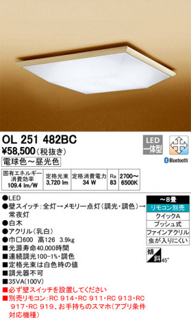 ODELIC �����ǥ�å� ������󥰥饤�� OL251482BC �ᥤ��̿�