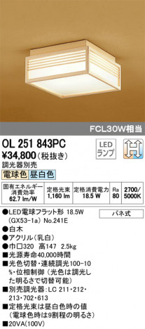 ODELIC �����ǥ�å� ����������󥰥饤�� OL251843PC �ᥤ��̿�