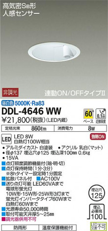 ���ʼ̿� | DAIKO ����ŵ� �ʹ����󥵡��ե�����饤�� DDL-4646WW