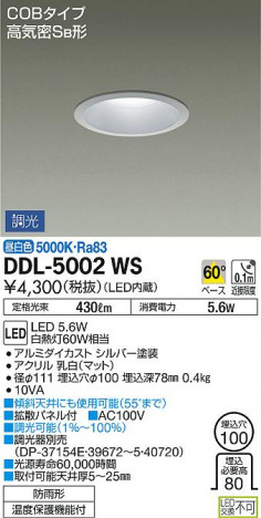 ���ʼ̿� | DAIKO ����ŵ� ������饤��(��������) DDL-5002WS
