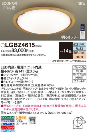 Panasonic LED ������󥰥饤�� LGBZ4615 �ᥤ��̿�