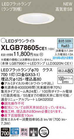 Panasonic LED ������饤�� XLGB78605CE1 �ᥤ��̿�