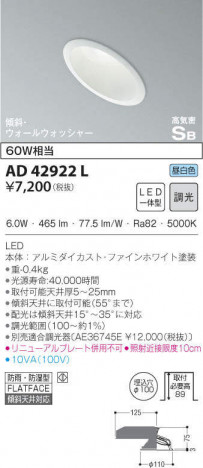 KOIZUMI �������߾��� �ⵤ̩������饤�� AD42922L �ᥤ��̿�