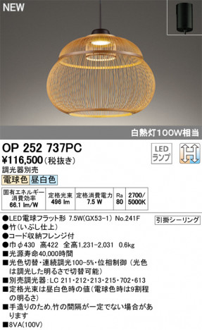 ODELIC �����ǥ�å� �ڥ����ȥ饤�� OP252737PC �ᥤ��̿�