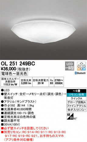 ODELIC �����ǥ�å� ������󥰥饤�� OL251249BC �ᥤ��̿�