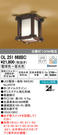 ODELIC �����ǥ�å� ����������󥰥饤�� OL251668BC �ᥤ��̿�