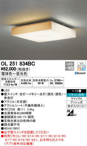 ODELIC �����ǥ�å� ������󥰥饤�� OL251834BC �ᥤ��̿�