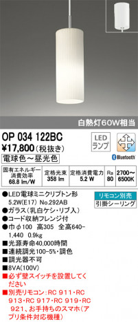 ODELIC �����ǥ�å� �ڥ����ȥ饤�� OP034122BC �ᥤ��̿�