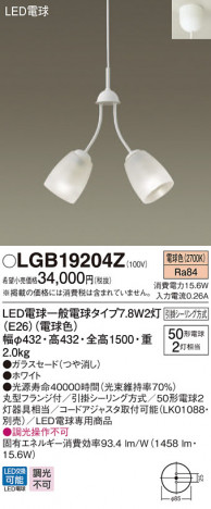 Panasonic �����ǥꥢ LGB19204Z �ᥤ��̿�