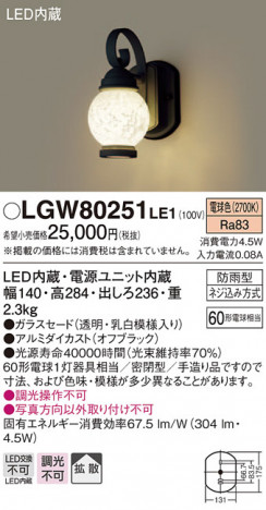 Panasonic �������ƥꥢ�饤�� LGW80251LE1 �ᥤ��̿�