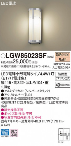 Panasonic �������ƥꥢ�饤�� LGW85023SF �ᥤ��̿�