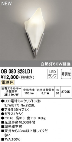 ODELIC �����ǥ�å� �֥饱�å� OB080828LD1 �ᥤ��̿�