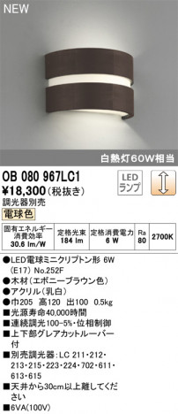 ODELIC �����ǥ�å� �֥饱�å� OB080967LC1 �ᥤ��̿�