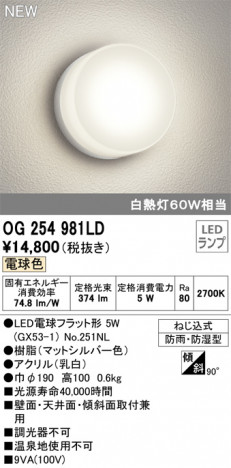 ODELIC �����ǥ�å� �������ƥꥢ�饤�� OG254981LD �ᥤ��̿�