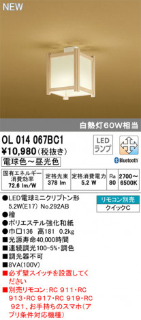 ODELIC �����ǥ�å� ����������󥰥饤�� OL014067BC1 �ᥤ��̿�