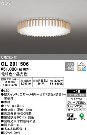 ODELIC �����ǥ�å� ������󥰥饤�� OL291506 �ᥤ��̿�