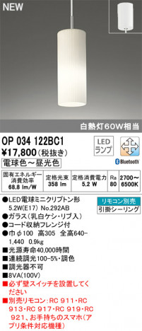 ODELIC �����ǥ�å� �ڥ����ȥ饤�� OP034122BC1 �ᥤ��̿�