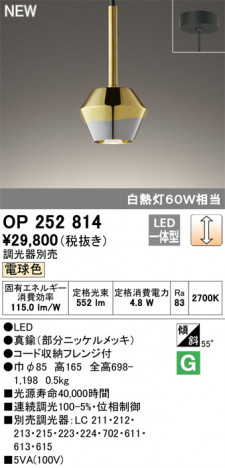 ODELIC �����ǥ�å� �ڥ����ȥ饤�� OP252814 �ᥤ��̿�