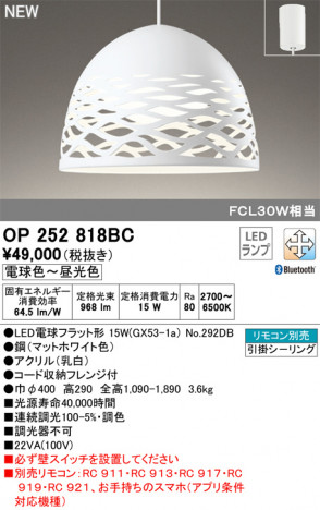 ODELIC �����ǥ�å� �ڥ����ȥ饤�� OP252818BC �ᥤ��̿�