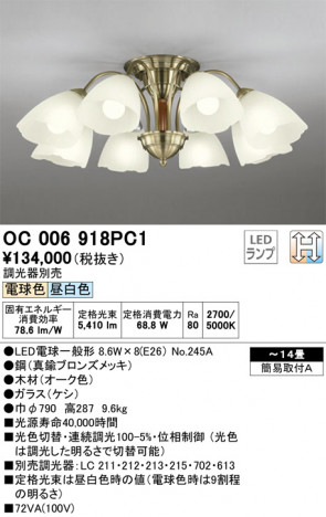 ODELIC �����ǥ�å� �����ǥꥢ OC006918PC1 �ᥤ��̿�