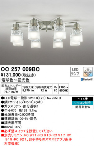 ODELIC �����ǥ�å� �����ǥꥢ OC257009BC �ᥤ��̿�